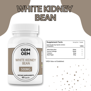 ถั่วขาว 500 มก. 60 แคปซูล อาหารเสริมสมุนไพร สารสกัดจากผลส้มแขก รับผลิตแบบ OEM ODM สูตรธรรมชาติสำหรับผู้ใหญ่ - Product Image 2
