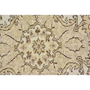 พรมตุรกี, พรมวินเทจขนาด 5.8x8.7 ฟุต, พรมลายตารางสีเบจทำจากขนสัตว์ - Product Image 4