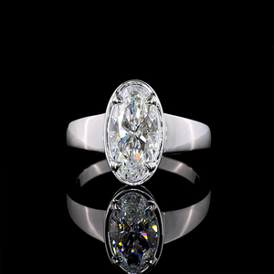 Bague de fiançailles solitaire ovale en moissanite diamant de luxe 2,50 carats en argent 925, forme E VVS2, bijoux de mariée intemporels et raffinés - Product Image 6