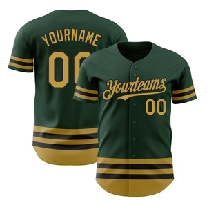 Maillots de baseball verts personnalisés exclusifs pour hommes et femmes Vêtements de sport respirants avec motifs imprimés pour correspondre à votre équipe - Product Image 4