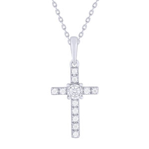 Rikhava Real Diamond Cross colgante cadena buen precio accesorio de moda para boda compromiso o fiesta - Product Image 2
