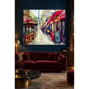 Impression sur toile de la rue colorée Fida, allée menant à la Tour Eiffel - Product Image 3