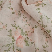 100% Polyester Fleur Impression Composite Soie Mousseline Tissu Tissé Motif Conception pour Filles Robes Jupes Dense 20D Fil Nombre