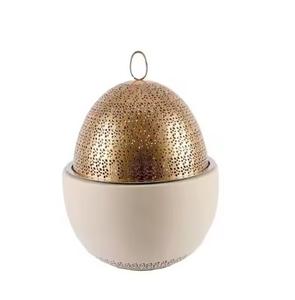 Hot pot en bois et acier inoxydable design créatif porte-chapati boîte à tortilla avec nacre Design pots chauffants en métal - Product Image 2