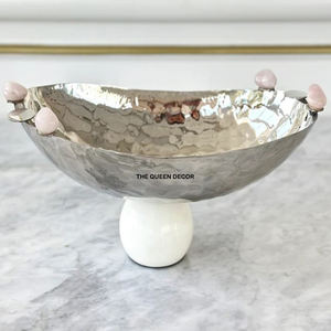 Bol de service en acier inoxydable pour chocolats, dattes et bonbons, idéal pour les fêtes et toutes les occasions, décoration de table sécurisée, bol de service pour chocolats - Product Image 1