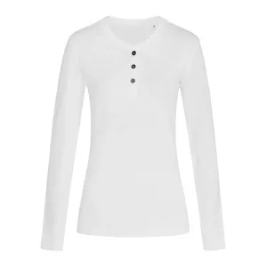 Sharon <b>Henley</b> Long Sleeve Custom Promotional <b>T</b>-<b>Shirt</b> for Merchandising - Product Image 2