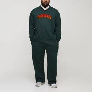 Conjunto Deportivo Informal de Alta Calidad para Hombre, Pantalones Deportivos Holgados y Sudadera con Capucha de Invierno, Transpirable, de Color Sólido - Product Image 1