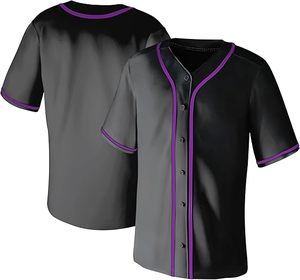 Wholesale Custom Men's Baseball & Softball Jersey Plain Blank Embroidery <b>Shirts</b> Softball Club Baseball Wear Baseball Jersey - Product Image 4