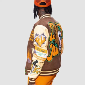 Premium Letterman Jacket Streetwear Poliéster Manga larga Varsity Chaquetas Ropa deportiva Precio de fábrica Chaqueta de béisbol barata para hombres - Product Image 6