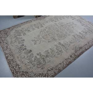 พรมตุรกีโบราณ5.8x9.3ft สีเบจสีน้ำตาลแบนทอลายขนสัตว์เย็บปะติดปะต่อกันสำหรับตกแต่งห้องนั่งเล่นหรือห้องโถง - Product Image 2