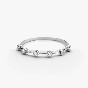 Layered Lab Grown Diamond Stacking Ring 0.10 Ctw G Color SI Clarity 14K Solid Gold Everyday Trendy Piece For Women Idea Gift - Product Image 3