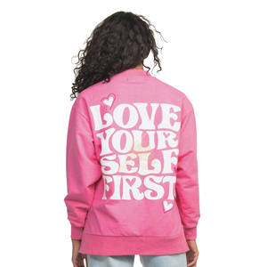 Factory Price Wholesale New <b>Women</b> Cotton <b>Long</b> Sleeve Crew Neck Winter <b>Sweatshirt</b> Streetwear Style Silk Screen Printed Front - Product Image 3