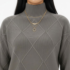 Sudadera de Cuello Alto para Mujer, Estampado Frontal, 100% Algodón, Tela Premium, Estilo Holgado, Alta Calidad, Servicio OEM, Estilo Cálido de Otoño - Product Image 6