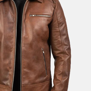 Veste d'hiver de qualité supérieure pour homme Meilleur prix Cuir véritable Coupe-vent Imperméable Teint uni Devant Toutes tailles Vente en ligne disponible - Product Image 2