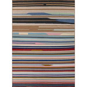 Indusbar Blue Flat Weaves Wool <b>Rugs</b> Handmade Striped Abstract Rectangle Jute <b>Rugs</b> for Home for Hallway Room <b>Bedside</b>-Model - Product Image 1