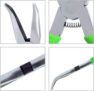 High Quality Stainless Steel 5 Inch Mini Bent <b>Nose</b> <b>Pliers</b> Jewelry Making 45 Degree Curved Serrated Jaws Micro <b>Needle</b> <b>Pliers</b> - Product Image 4