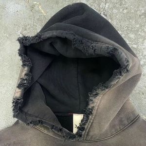 Personnalisé À La Mode 600 Gsm Pull Over Hoodies Hommes Lourds En Détresse En Gros Hoodies Surdimensionné Pierre Vintage Lavé À Capuche Blanc - Product Image 2