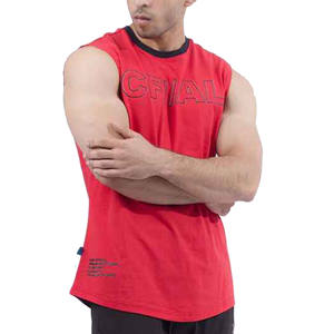 Débardeur en coton 230 GSM avec logo personnalisé pour hommes, sans manches, pour musculation et fitness - Product Image 1