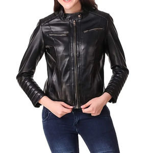 Chaquetas de Cuero Genuino para Mujer, Precio de Mayoreo, Prendas de Abrigo de Venta Caliente, Chaquetas de Cuero Estilo Motero de Nuevo Estilo en Venta - Product Image 6