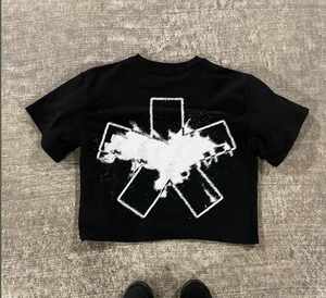 T-shirt en tissu tricoté léger surdimensionné pour hommes, 100% coton, avec motif en bambou massif, personnalisable - Product Image 1