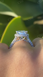 GRA Certified 2.50 Carat Pear Shape VVS Clarity Prong <b>Set</b> Moissanite Engagement <b>Ring</b> Antique Design Wedding Band Women's White - Product Image 5