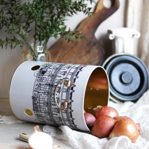 ที่เก็บอาหารโลหะ5L ภาพประกอบทิวทัศน์ของเมืองโบราณ Ø175x225mm มันฝรั่ง & หัวหอม - Product Image 2