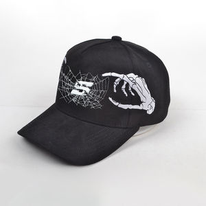 Gorra deportiva de fabricante con logotipo bordado gorra Gorras gamuza 5 paneles gorra de béisbol negra personalizada - Product Image 6