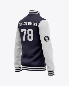 Chaqueta Universitaria Personalizable para Hombre, con Cuello Alto, Logotipo Frontal, Impermeable, Transpirable, de Lana/Poliéster, en Múltiples Tallas y Colores - Product Image 5