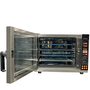 Mesin panggang industri Oven konveksi udara panas Fo digunakan di rumah 110V 220V 380V 90L pemanas atas 4 nampan Oven uap listrik