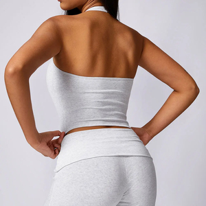 Yoga Tank Top Mujer Fitness Yoga Crop Top Logotipo personalizado Mujeres Chaleco Top Active Wear Sport Blusa - Product Image 2