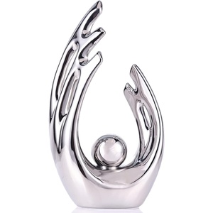 Escultura de Metal Chapada en Oro, Arte Contemporáneo Hecho a Mano para Decoración del Hogar, Oficina o Jardín - Product Image 2