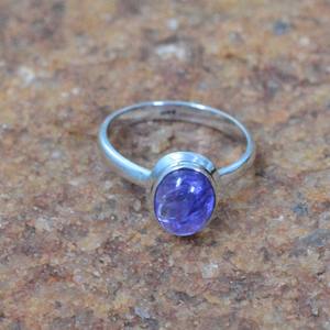 Anillo de Compromiso de Plata de Ley 925 con Tanzanita Natural en Forma Ovalada para Mujer - Regalo para Fiesta - Product Image 3