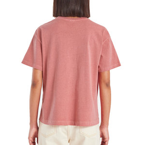 T-shirts en coton délavés à l'acide surdimensionnés élégants pour femmes T-shirts à col rond décontractés à séchage rapide pour vêtements d'été de tous les jours - Product Image 2