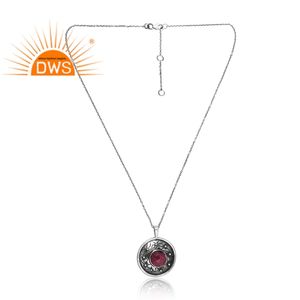 Collar con colgante de piedras preciosas de rubí Natural de plata de nuevo diseño para mujer, joyería personalizada para mujer, regalo para ella - Product Image 3