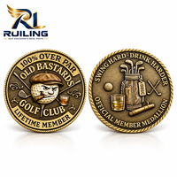 Médaille Commémorative de Golf Rétro, Pièce de Monnaie Souvenir Personnalisée en Alliage de Zinc avec Logo en Relief 3D