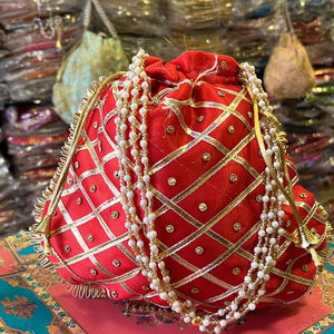 Beau concepteur traditionnel ethnique fait à la main meilleure vente Potli sac à main à cordon sacs sac à main perlé pour les femmes faveur de mariage - Product Image 1