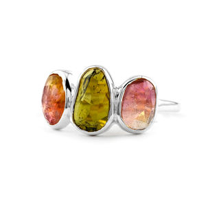 Anillo de compromiso de turmalina de sandía de oro sólido de 14K más vendido, joyería de moda de diseño elegante para bodas y fiestas - Product Image 3