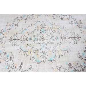 Tapis vintage de grande taille 5,8 x 9,1 pieds, tapis turc à bordures blanches - Product Image 5