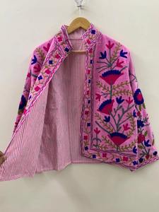 Abrigo estilo indio hecho a mano Unisex dama de honor regalo abrigo corto invierno bordado Blazer Boho bombardero abrigo con cuello - Product Image 3