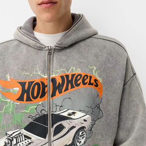 Sudadera con capucha con diamantes de imitación para hombre, ropa de calle, capucha y mangas con tachuelas de cristal, sudaderas con capucha de invierno con logotipo personalizado de gran tamaño 500GSM - Product Image 3