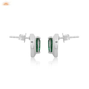 Hermoso doblete zambiano Esmeralda cuarzo piedra preciosa forma de pera diseñador hecho a mano mujeres pendientes boda pendientes para novia - Product Image 3