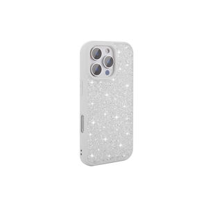 Funda de Silicona Blanca de Lujo con Brillantina, Diamantes de Imitación, Antihuellas, Protectora para iPhone 16 Pro Rectangular Ins 7 Plus - Product Image 1