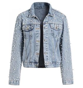 เสื้อแจ็กเก็ตผ้ายีนส์มีฮู้ดสำหรับผู้หญิงแนววินเทจ - Product Image 1