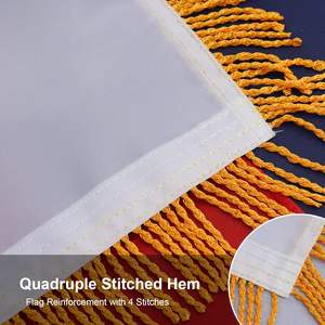 Drapeau chrétien 3x5 pieds avec franges dorées, fabriqué aux États-Unis, croix brodée cousue sur la manche du mât, bannière au design personnalisé - Product Image 1