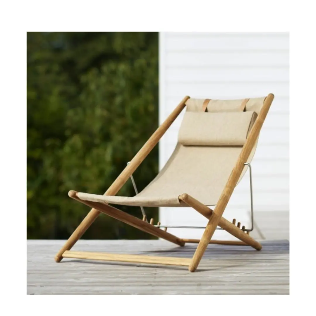 하이 퀄리티 야외 접이식 데크 의자를위한 저렴한 대나무 비치 헤드