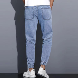 Nueva colección de vaqueros para hombre, pantalones vaqueros ajustados a bajo precio para hombre, Vaqueros cónicos con cordón en la cintura para hombre, ropa activa, comodidad transpirable - Product Image 2