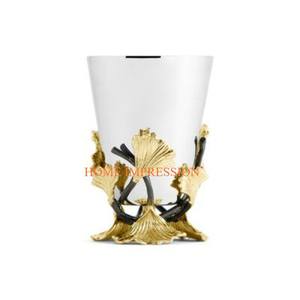 Vase à fleurs en laiton/aluminium fait à la main, design feuille, qualité supérieure, nouveauté unique, mariage, moderne, salon indien, table - Product Image 1