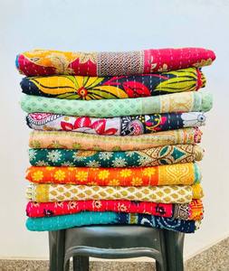 Venta al por mayor nueva llegada indio Vintage Kantha hecho a mano impreso algodón ecológico todas las estaciones decoración del hogar - Product Image 3