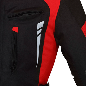 Chaqueta Cordura de moto roja y negra para hombre con protección blindada CE Touring a prueba de viento chaqueta textil Cordura de motocicleta de verano - Product Image 3