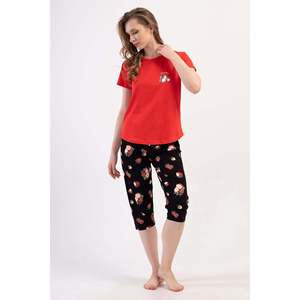 Completo da donna P.SUPREM con scollo a O, maniche corte e pantaloni a gamba dritta - Nuovo rosso - Nuovo rosso - Product Image 1